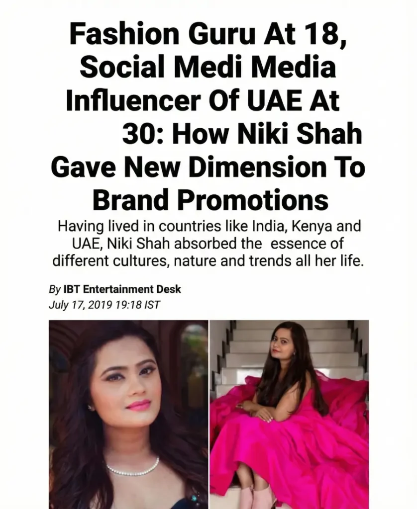 Niki Shah recognized as leading social media influencer in the UAE